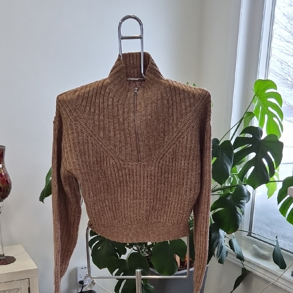 Bluenotes Tan Women's Cowl Neck Sweater